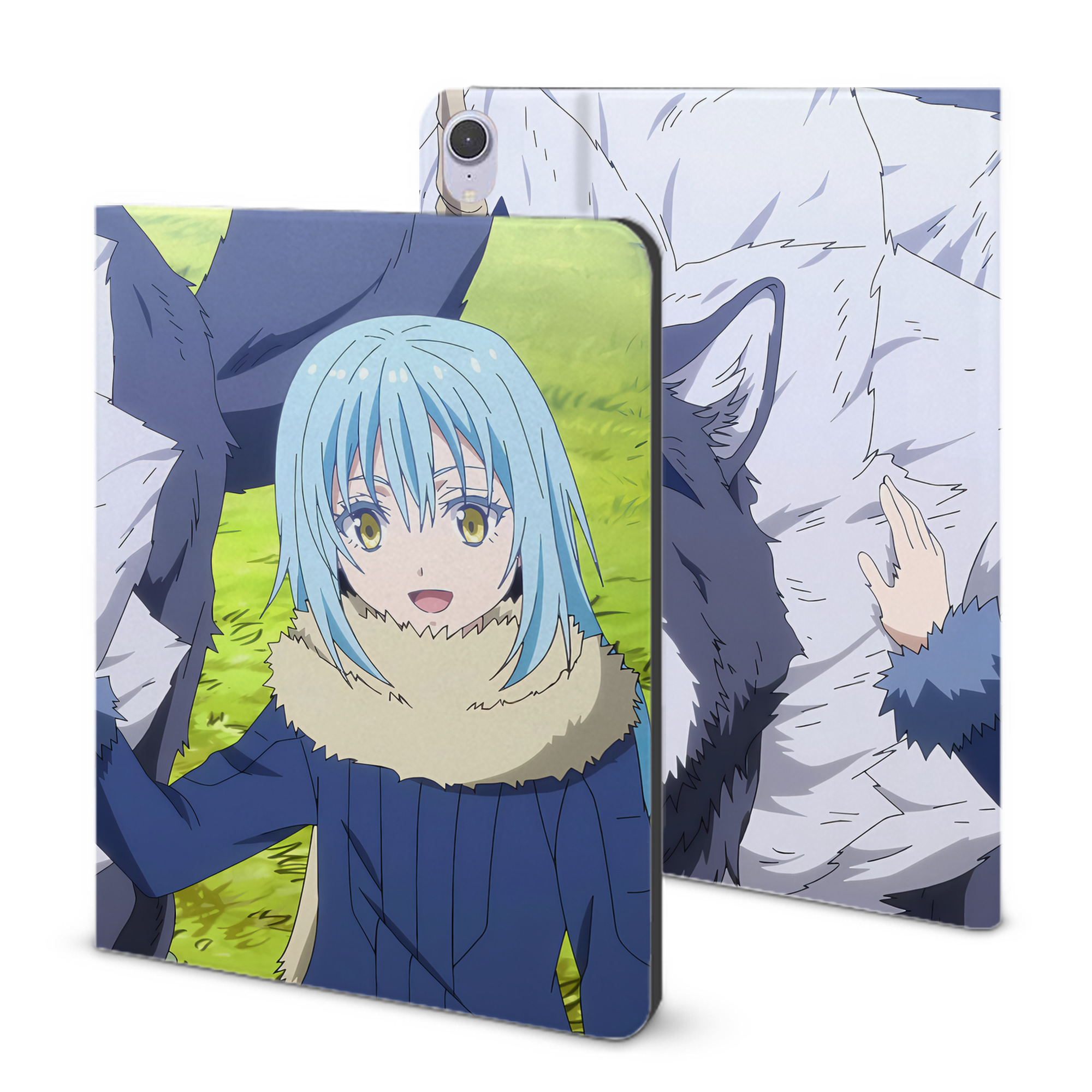 （画像用） 転スラ Regarding Reincarnated to Slime IPad ケース ブック型 PUレザー TPU 耐衝撃 軽量 薄型 ペン収納なし 全面保護 IPad 各モデル対応